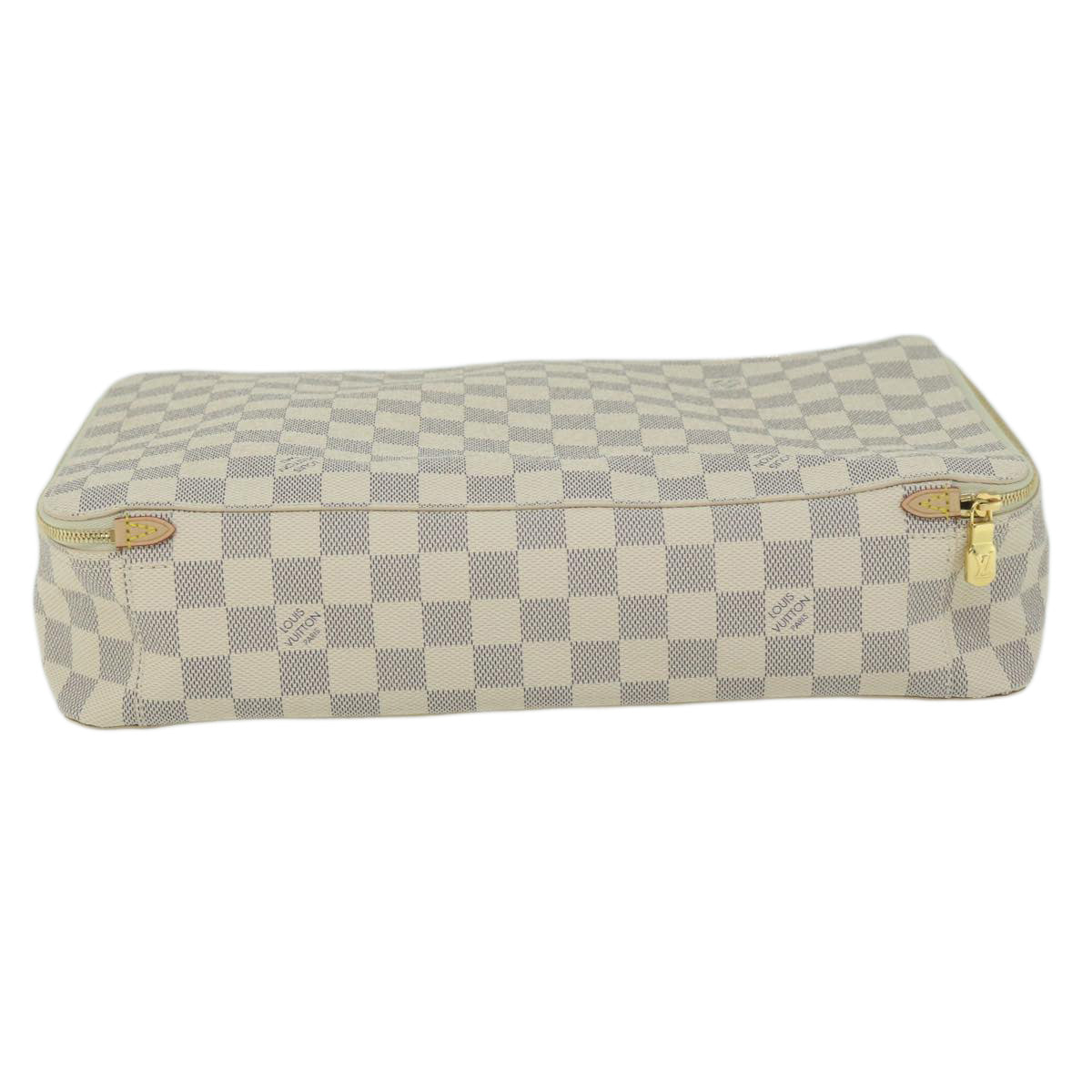 LOUIS VUITTON Damier Azur Cube De Langemont GM Cosmetic Pouch LV Auth 64139A