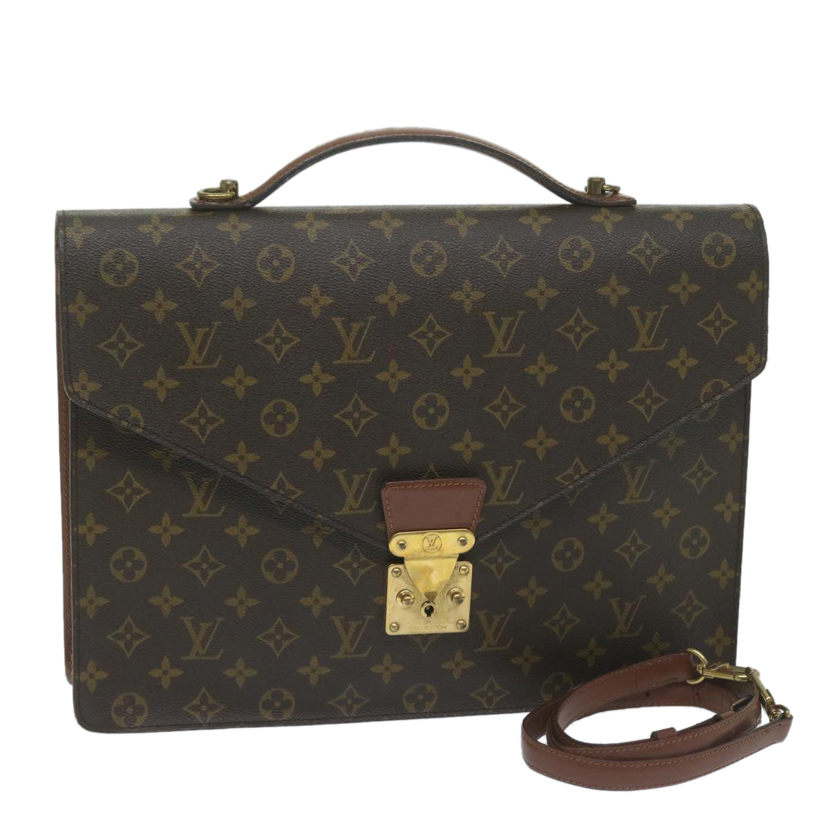 LOUIS VUITTON Monogram Porte Documents Bandouliere Bag M53338 LV Auth 64154