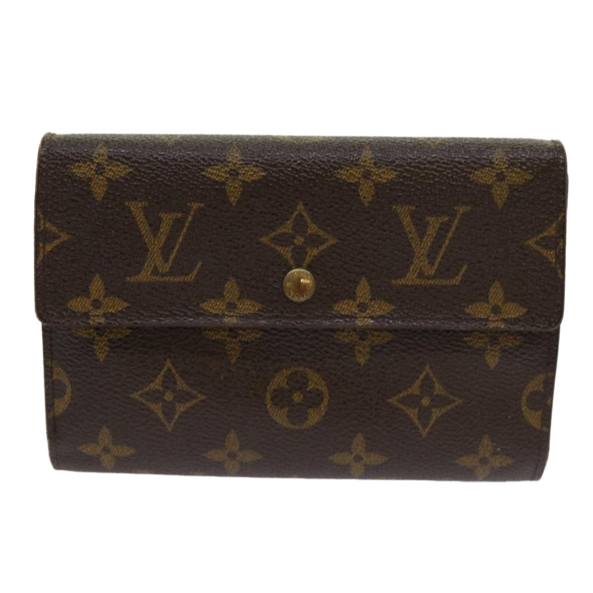 LOUIS VUITTON Monogram Porte Tresor Etui Papie Wallet M61202 LV Auth 64200