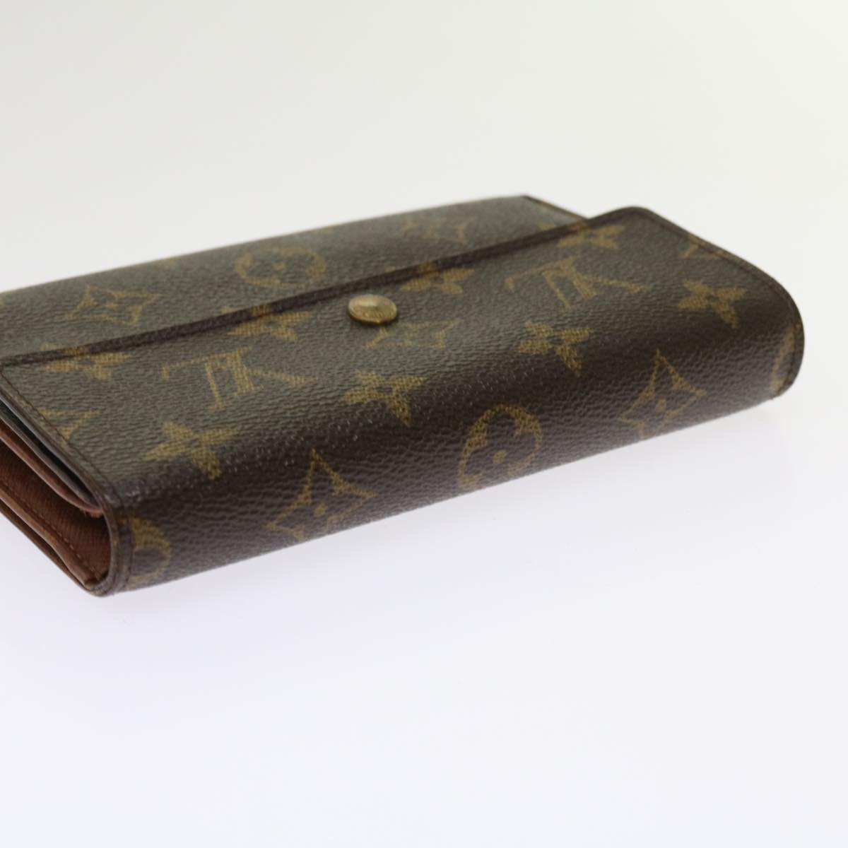 LOUIS VUITTON Monogram Porte Tresor Etui Papie Wallet M61202 LV Auth 64200