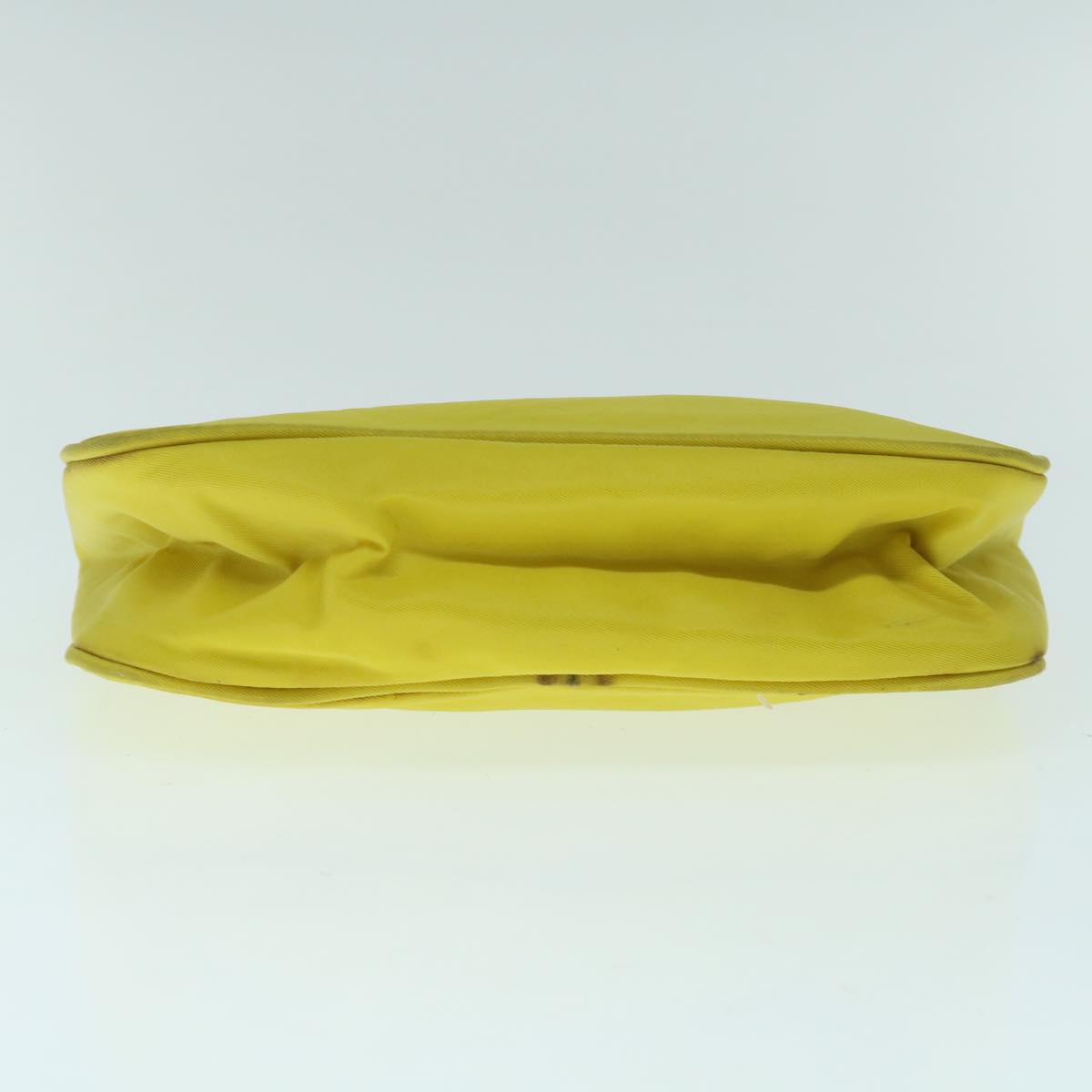 PRADA Accessory Pouch Nylon Yellow Auth 64205