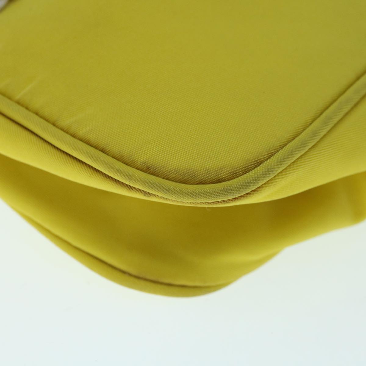 PRADA Accessory Pouch Nylon Yellow Auth 64205