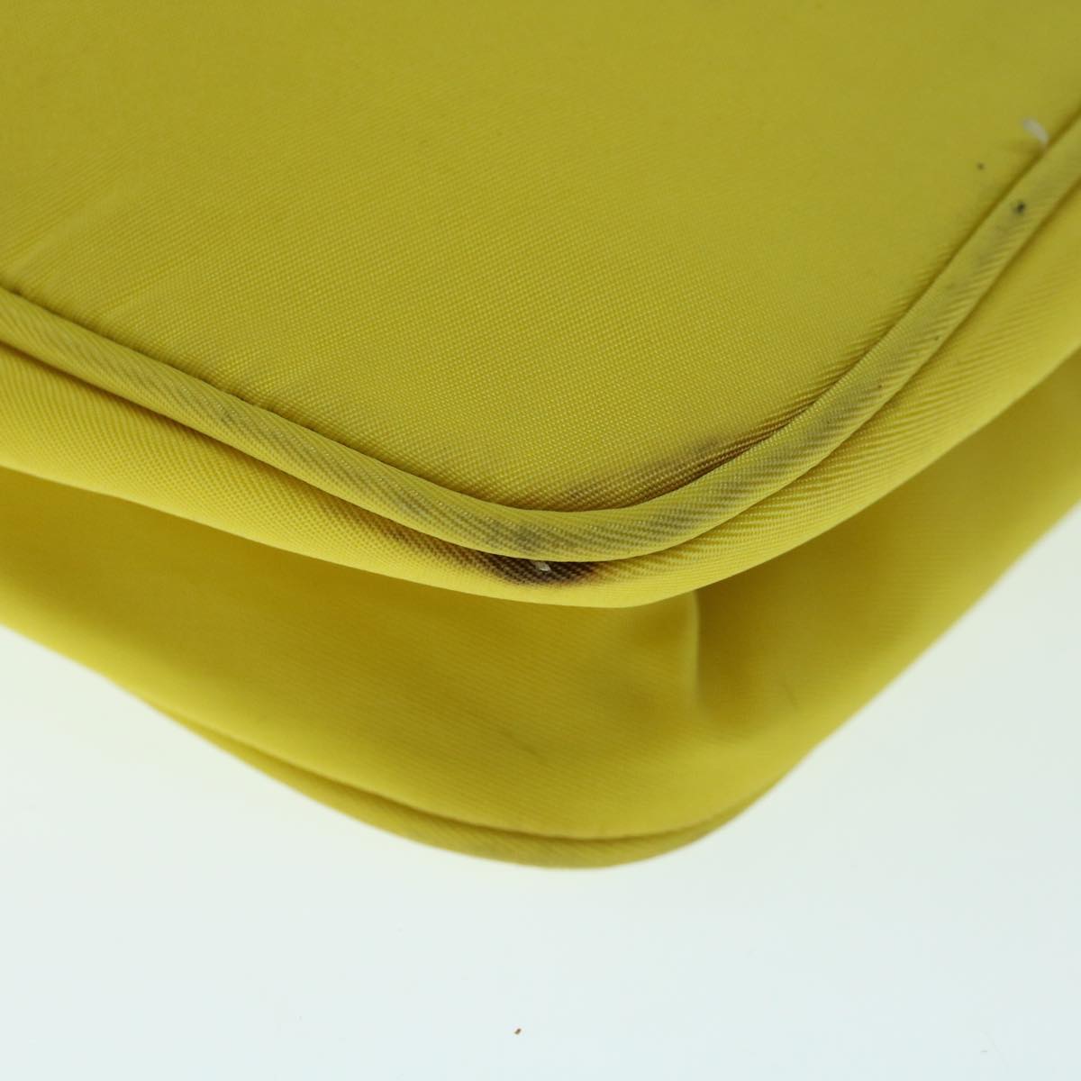 PRADA Accessory Pouch Nylon Yellow Auth 64205