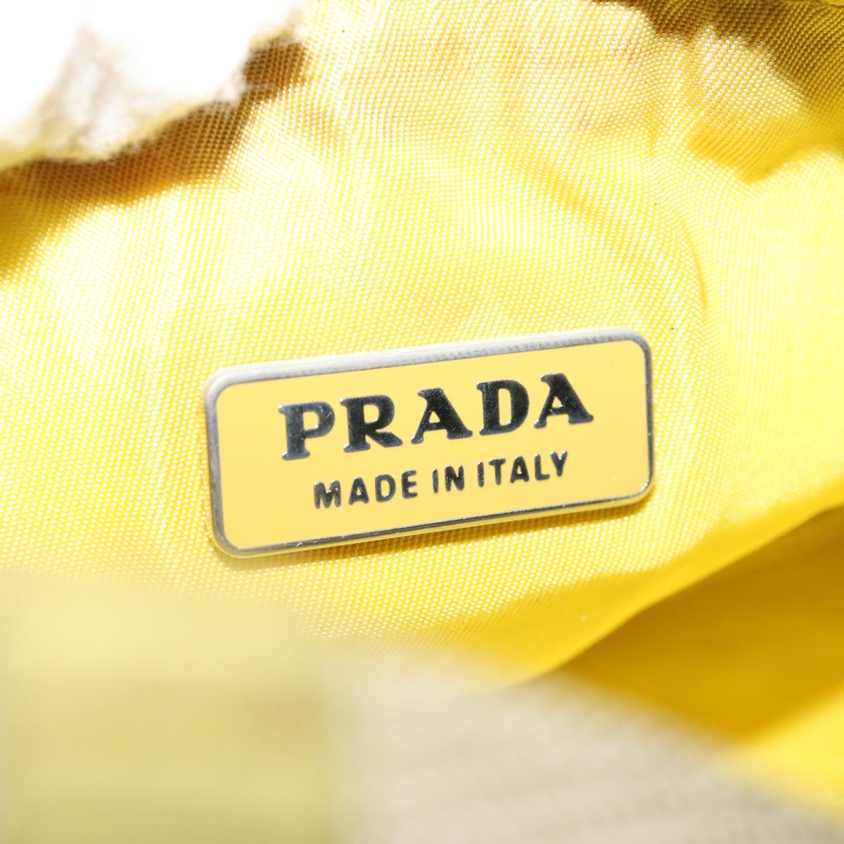 PRADA Accessory Pouch Nylon Yellow Auth 64205