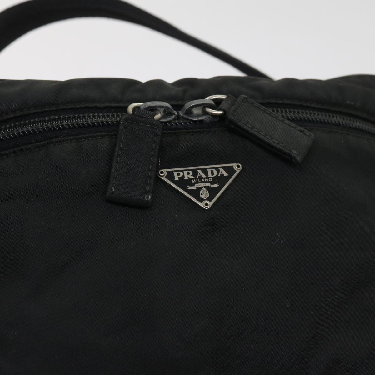 PRADA Vanity Cosmetic Pouch Nylon Black Auth 64221