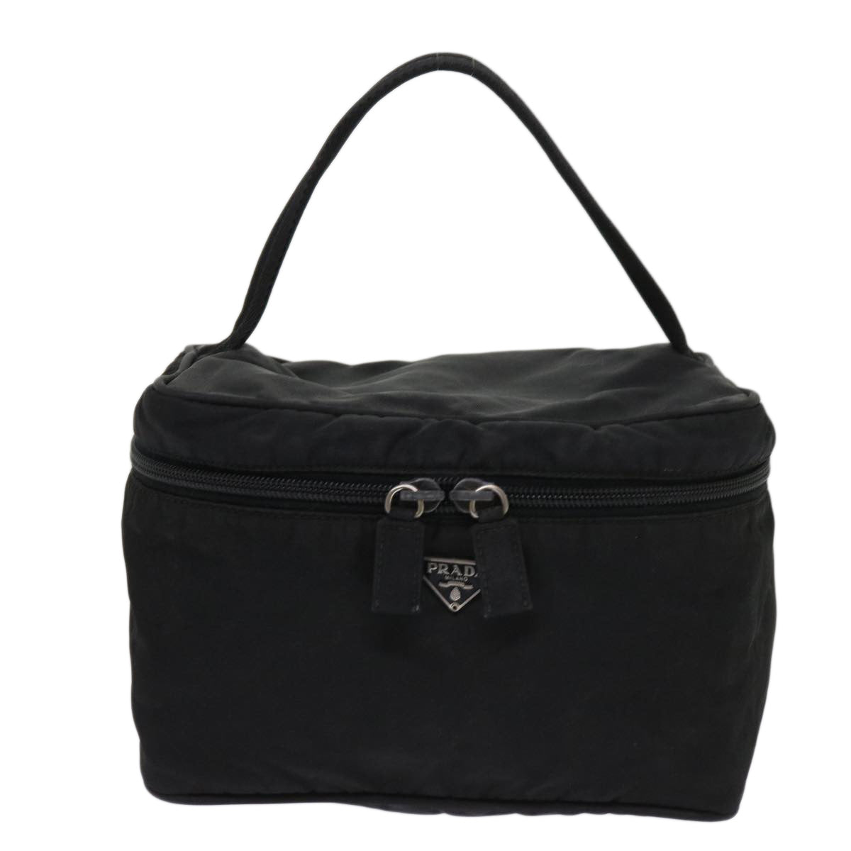 PRADA Vanity Cosmetic Pouch Nylon Black Auth 64221