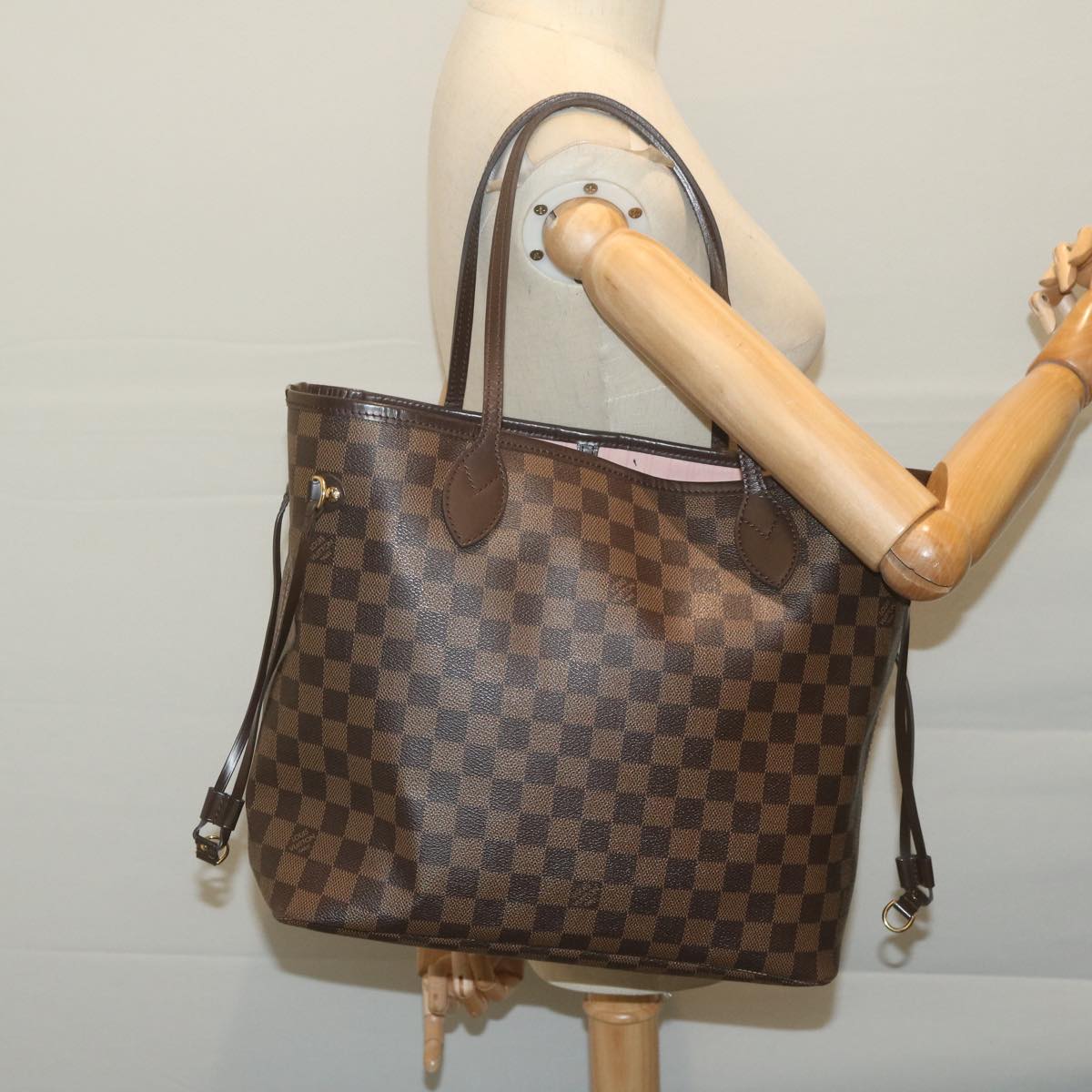 LOUIS VUITTON Damier Ebene Neverfull MM Tote Bag N51105 LV Auth 64261A