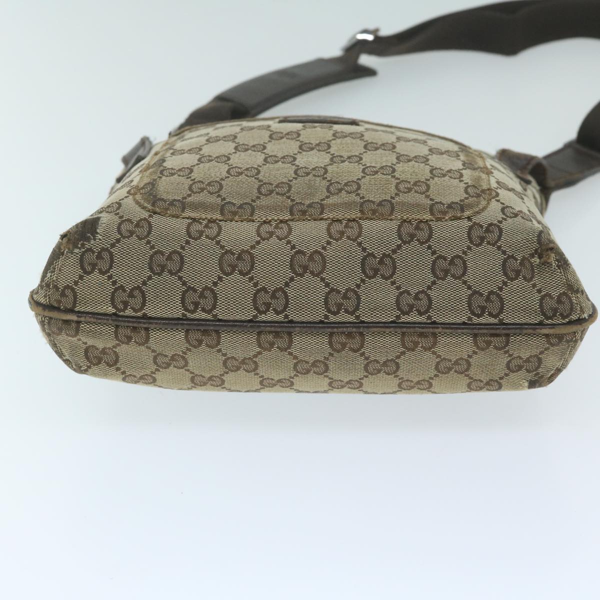 GUCCI GG Canvas Shoulder Bag Beige 122793 Auth 64279