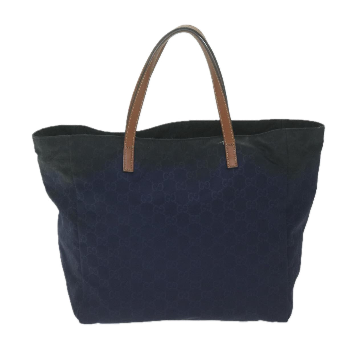 GUCCI GG Canvas Tote Bag Navy 282439 Auth 64282