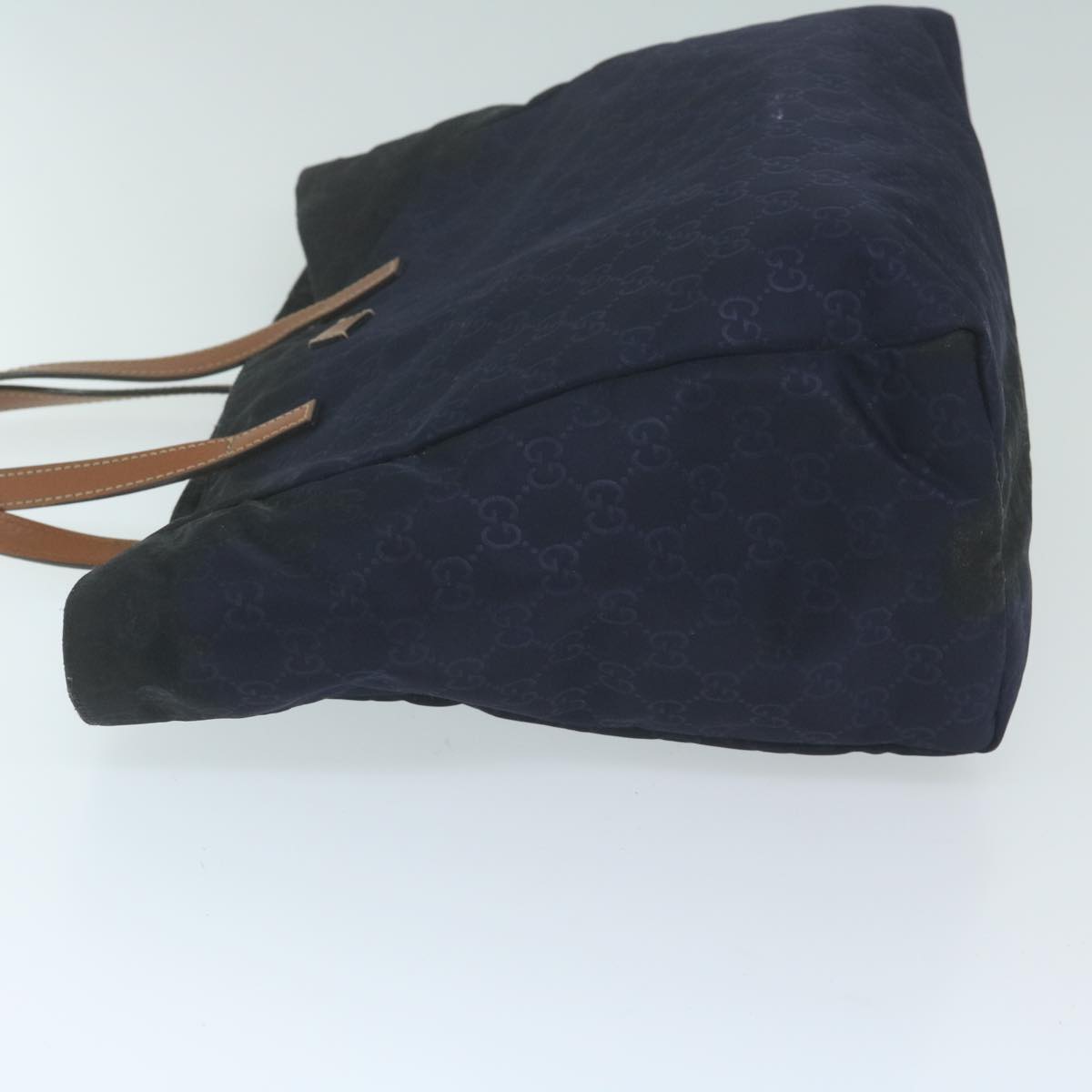 GUCCI GG Canvas Tote Bag Navy 282439 Auth 64282