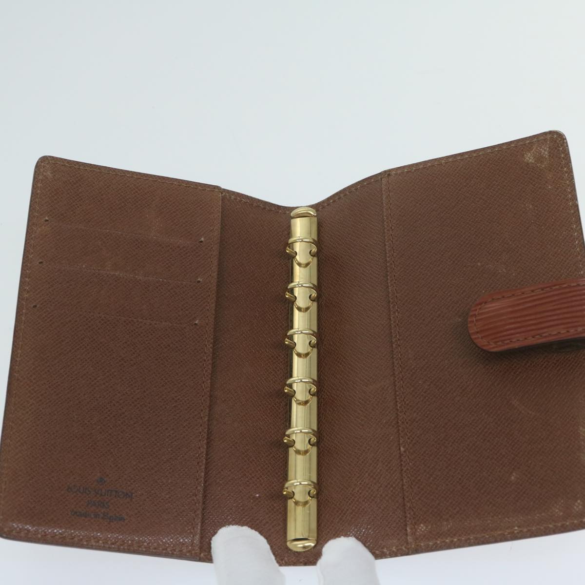 LOUIS VUITTON Epi Agenda PM Day Planner Cover Brown R20053 LV Auth 64333