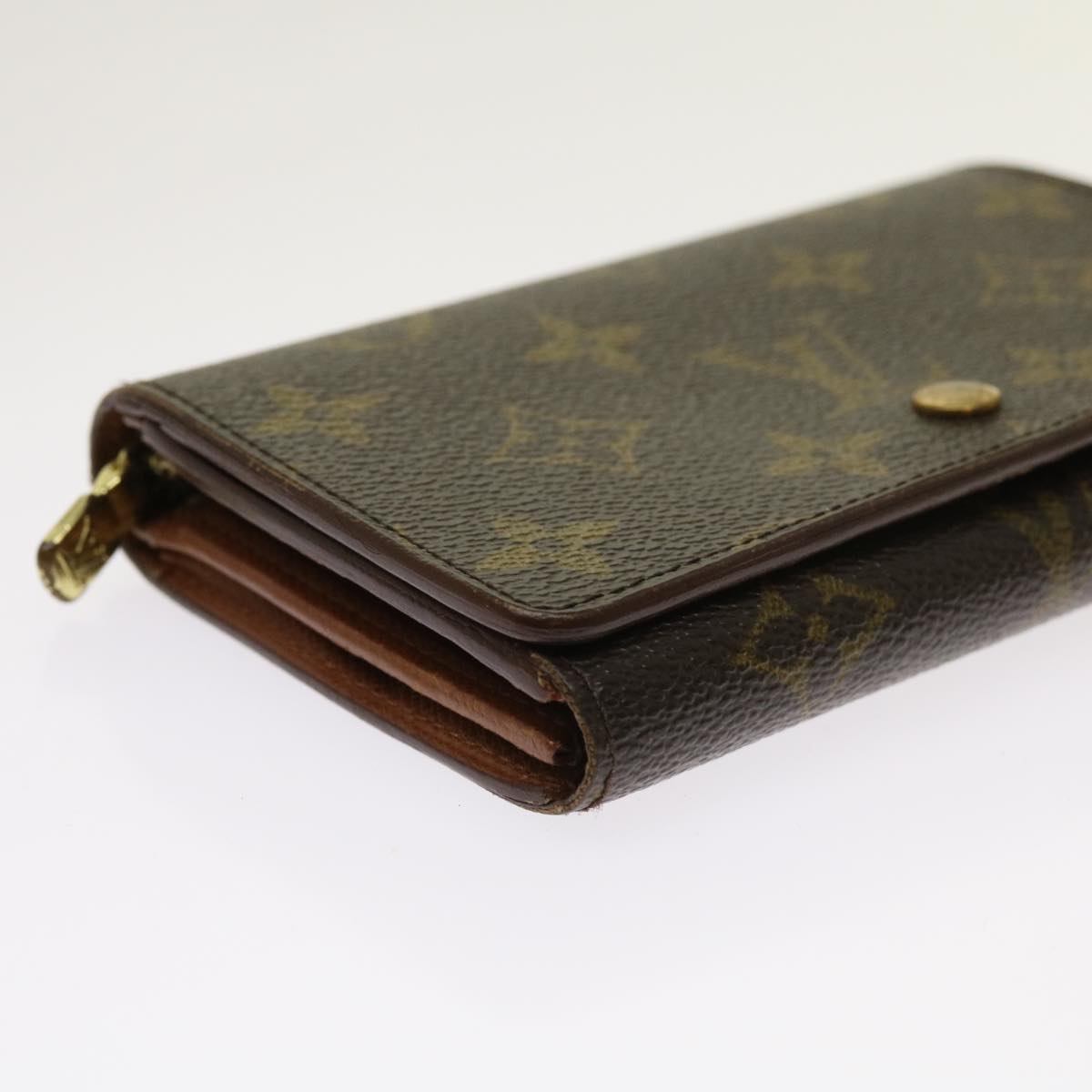 LOUIS VUITTON Monogram Porte Monnaie Billets Tresor Wallet M61730 Auth 64336