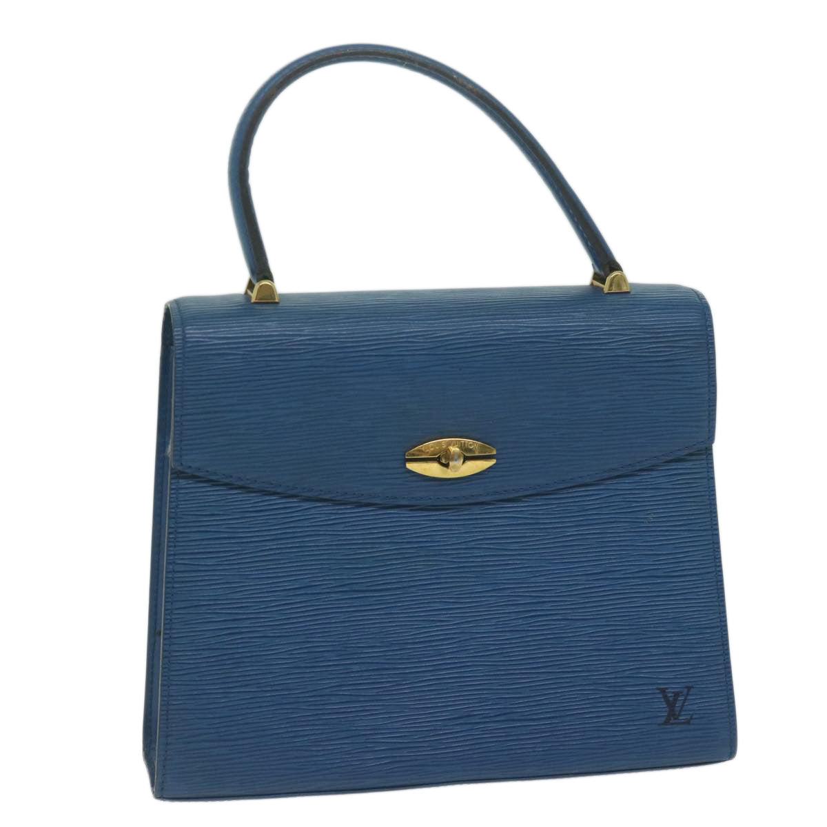 LOUIS VUITTON Epi Malesherbes Hand Bag Blue M52375 LV Auth 64398