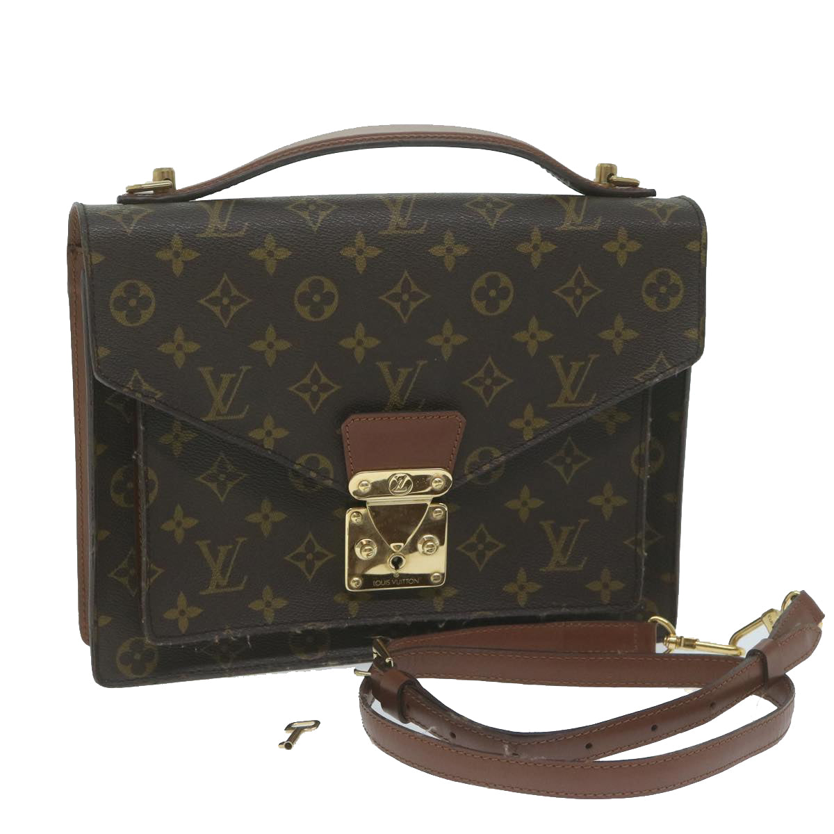 LOUIS VUITTON Monogram Monceau 28 Hand Bag 2way M51185 LV Auth 64402