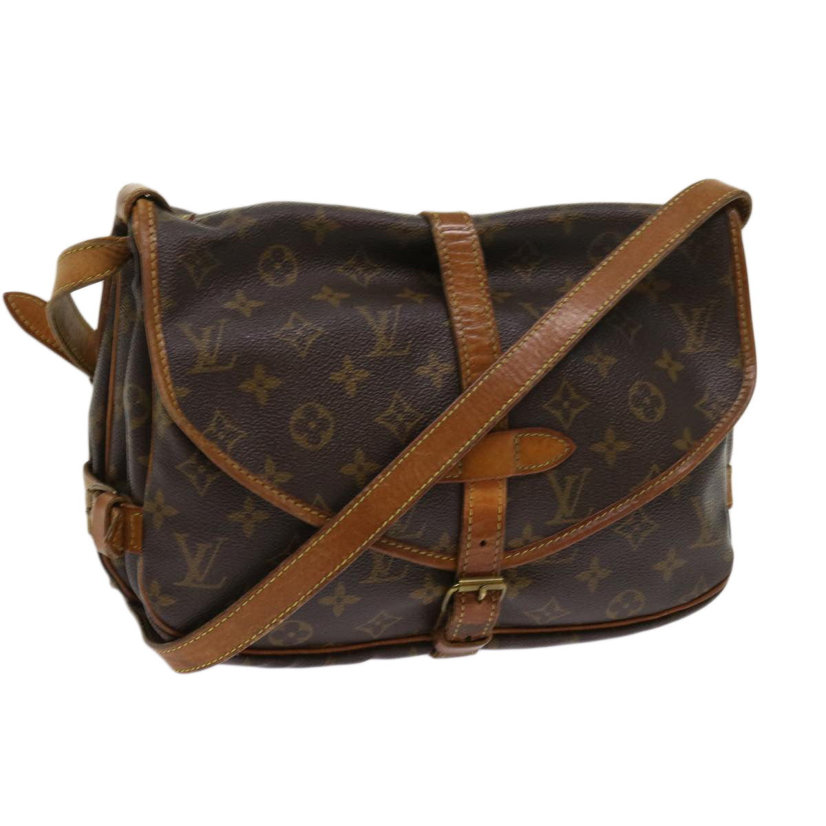 LOUIS VUITTON Monogram Saumur 30 Shoulder Bag M42256 LV Auth 64409