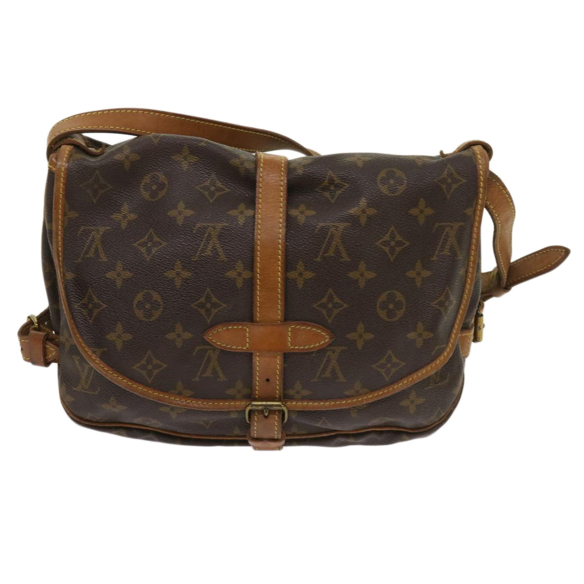 LOUIS VUITTON Monogram Saumur 30 Shoulder Bag M42256 LV Auth 64411