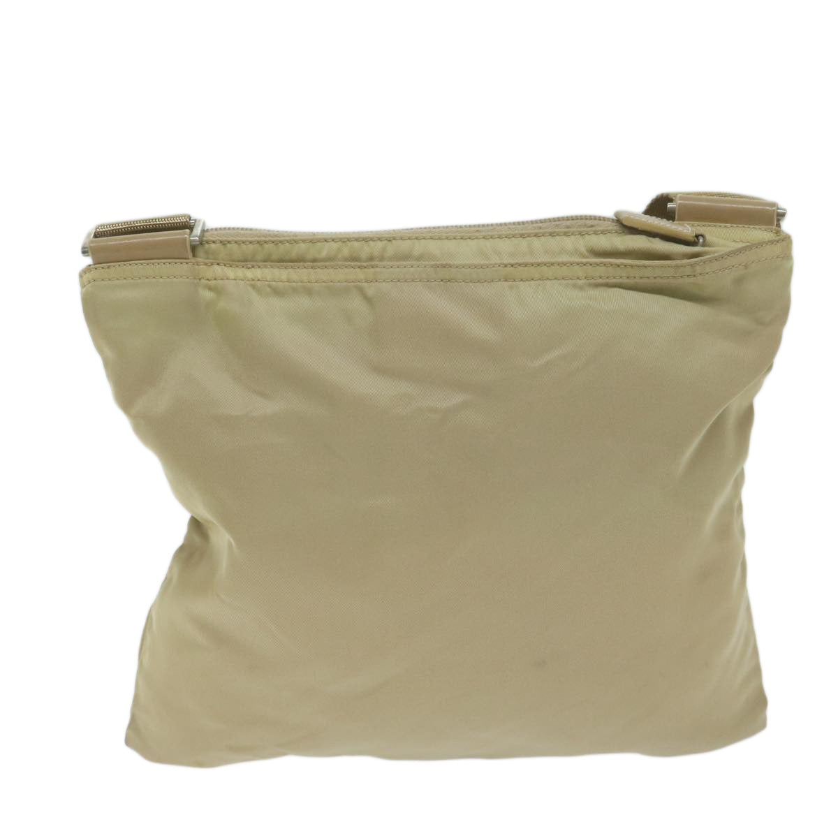 PRADA Shoulder Bag Nylon Beige Auth 64456