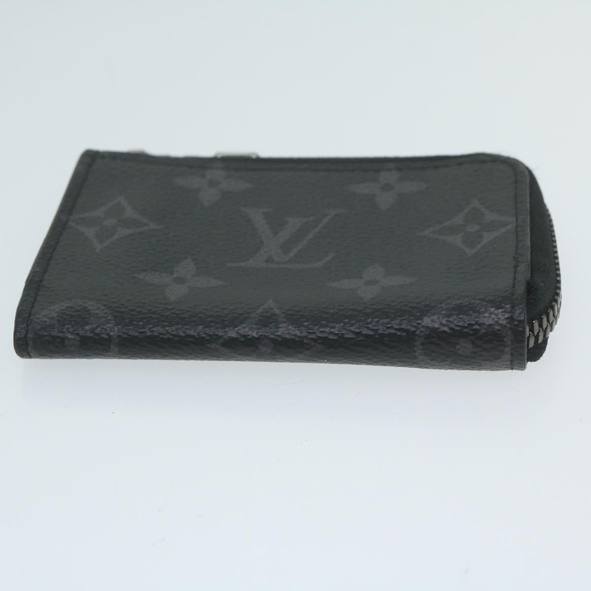 LOUIS VUITTON Monogram Eclipse Porte monnaie Jour Coin Purse M63536 Auth 64489