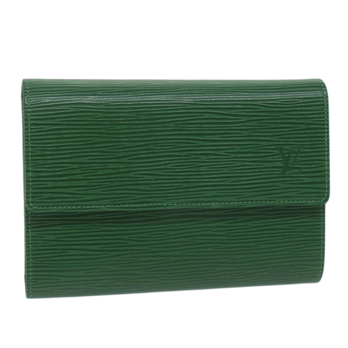 LOUIS VUITTON Epi Porte Tresor Etui Papie Wallet Green M63714 LV Auth 64497