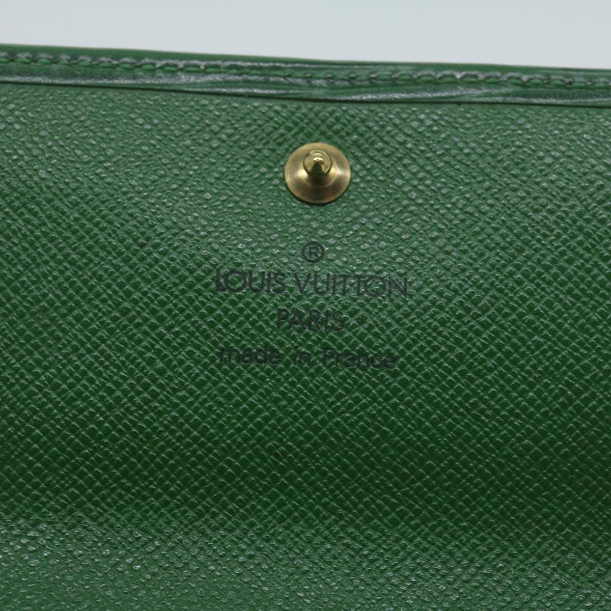 LOUIS VUITTON Epi Porte Tresor Etui Papie Wallet Green M63714 LV Auth 64497