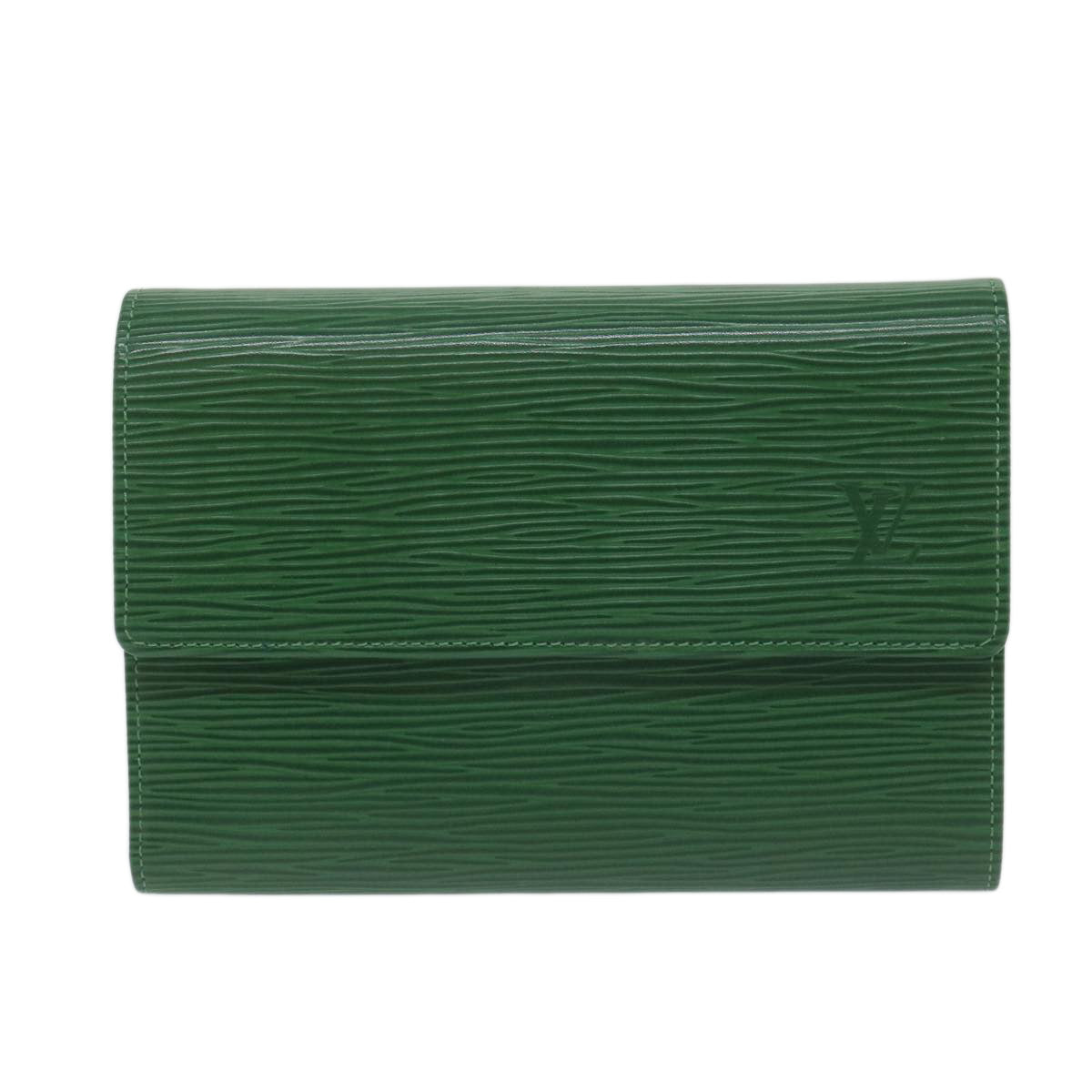 LOUIS VUITTON Epi Porte Tresor Etui Papie Wallet Green M63714 LV Auth 64497