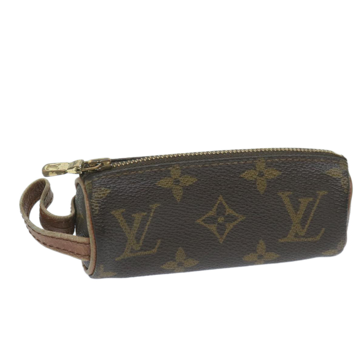 LOUIS VUITTON Monogram Etui 3 Ball de Golf Pouch M58249 LV Auth 64521