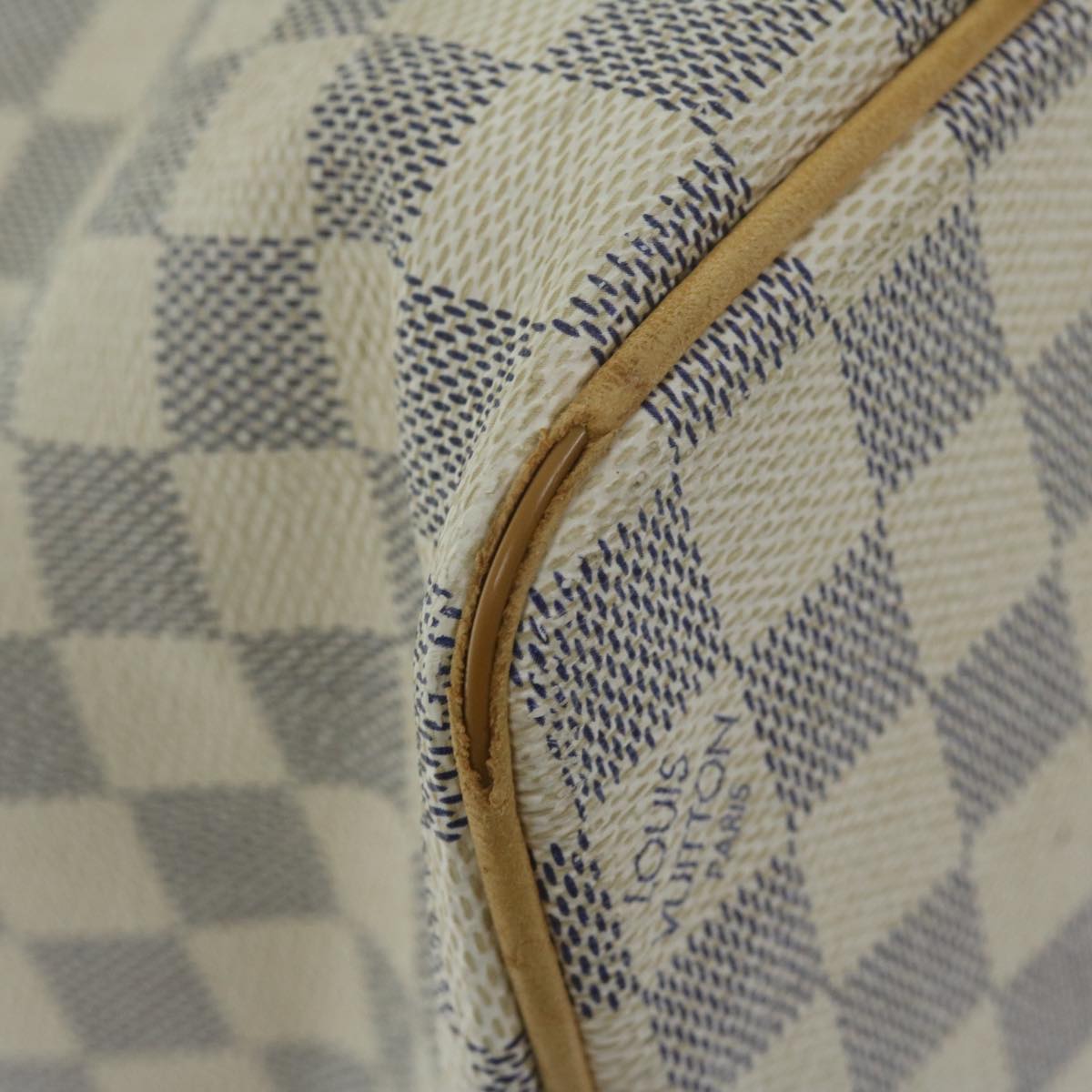 LOUIS VUITTON Damier Azur Saleya GM Tote Bag N51184 LV Auth 64585