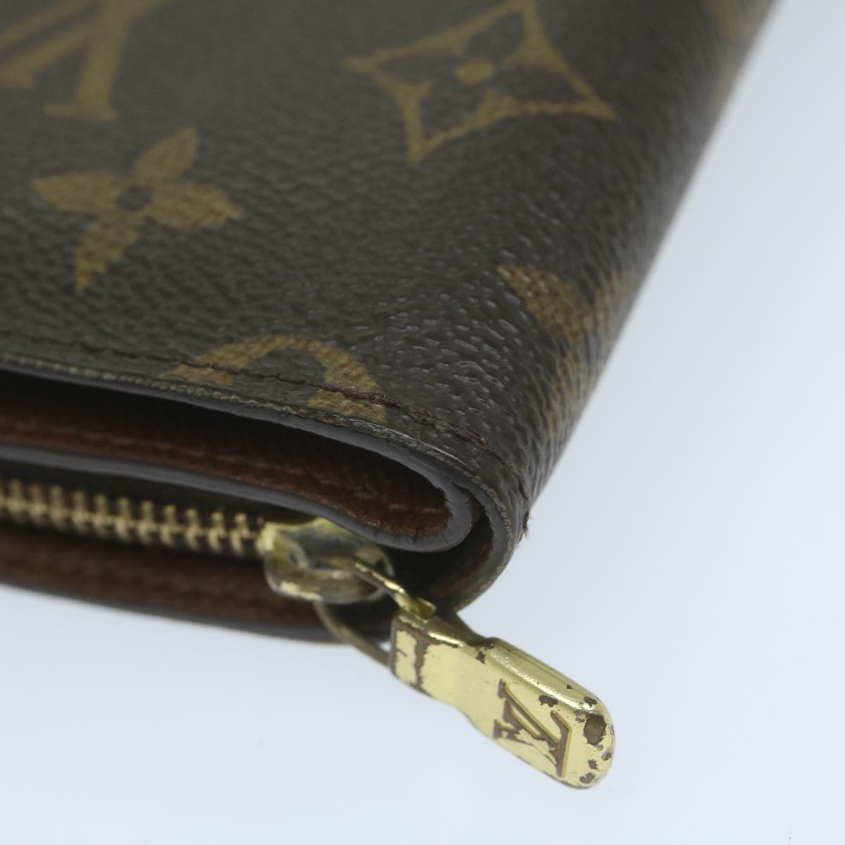 LOUIS VUITTON Monogram Porto Papie Zip Wallet M61207 LV Auth 64626