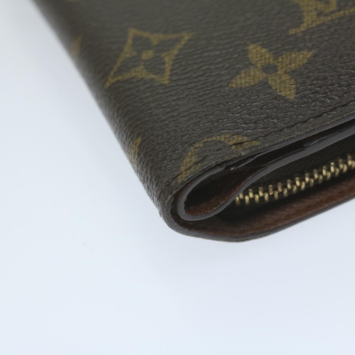 LOUIS VUITTON Monogram Porto Papie Zip Wallet M61207 LV Auth 64626