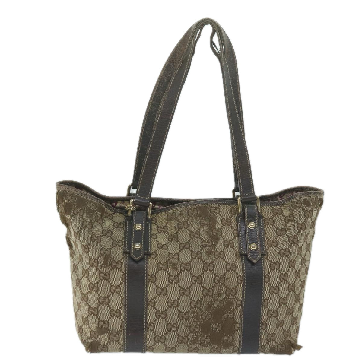 GUCCI GG Canvas Tote Bag Beige 170898 Auth 64653