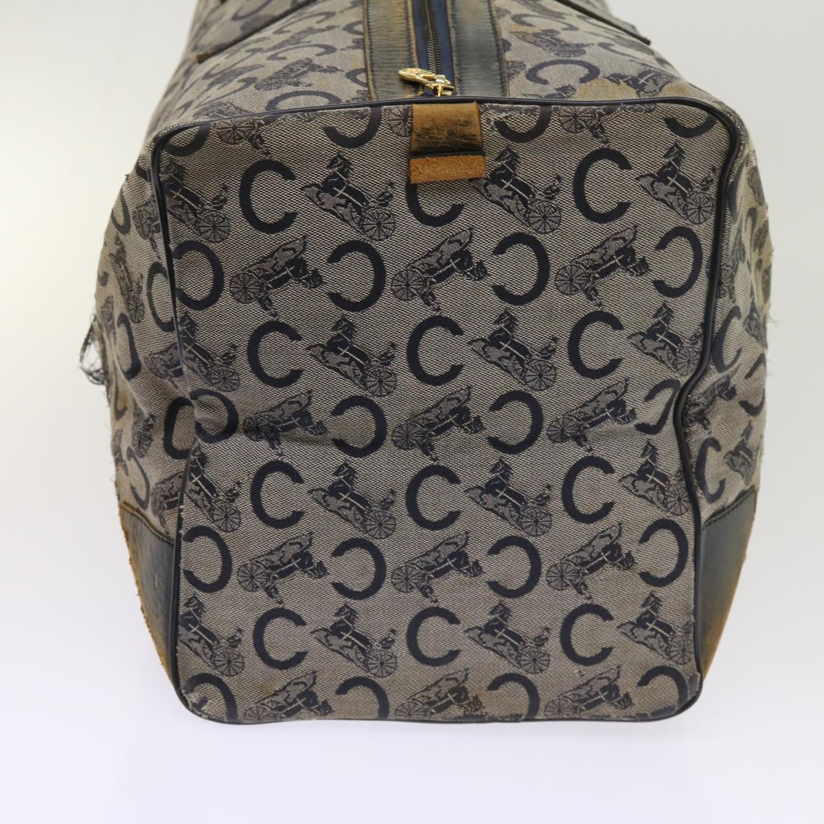 CELINE C Macadam Canvas Boston Bag Navy Auth 64655