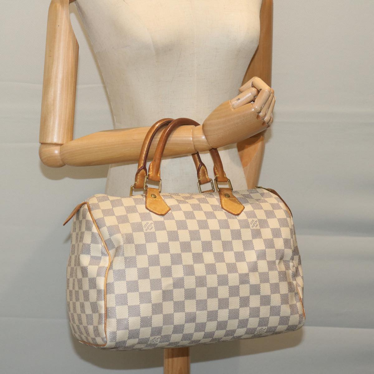 LOUIS VUITTON Damier Azur Speedy 30 Hand Bag N41533 LV Auth 64673