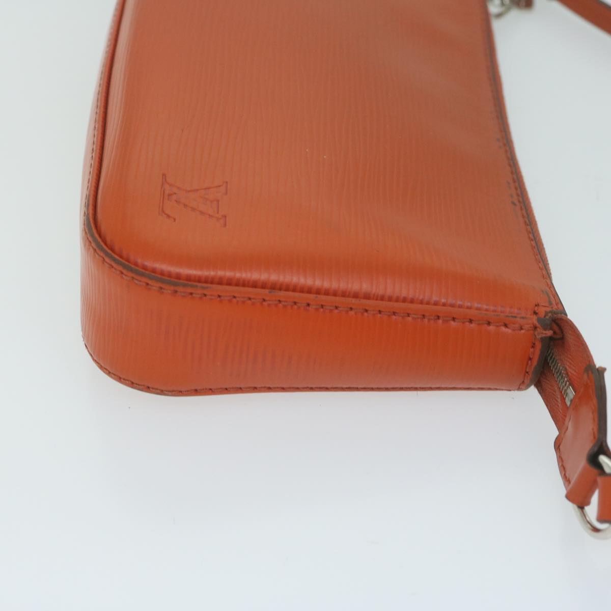 LOUIS VUITTON Epi Pochette Accessoires Pouch Orange Pimon M40778 LV Auth 64680