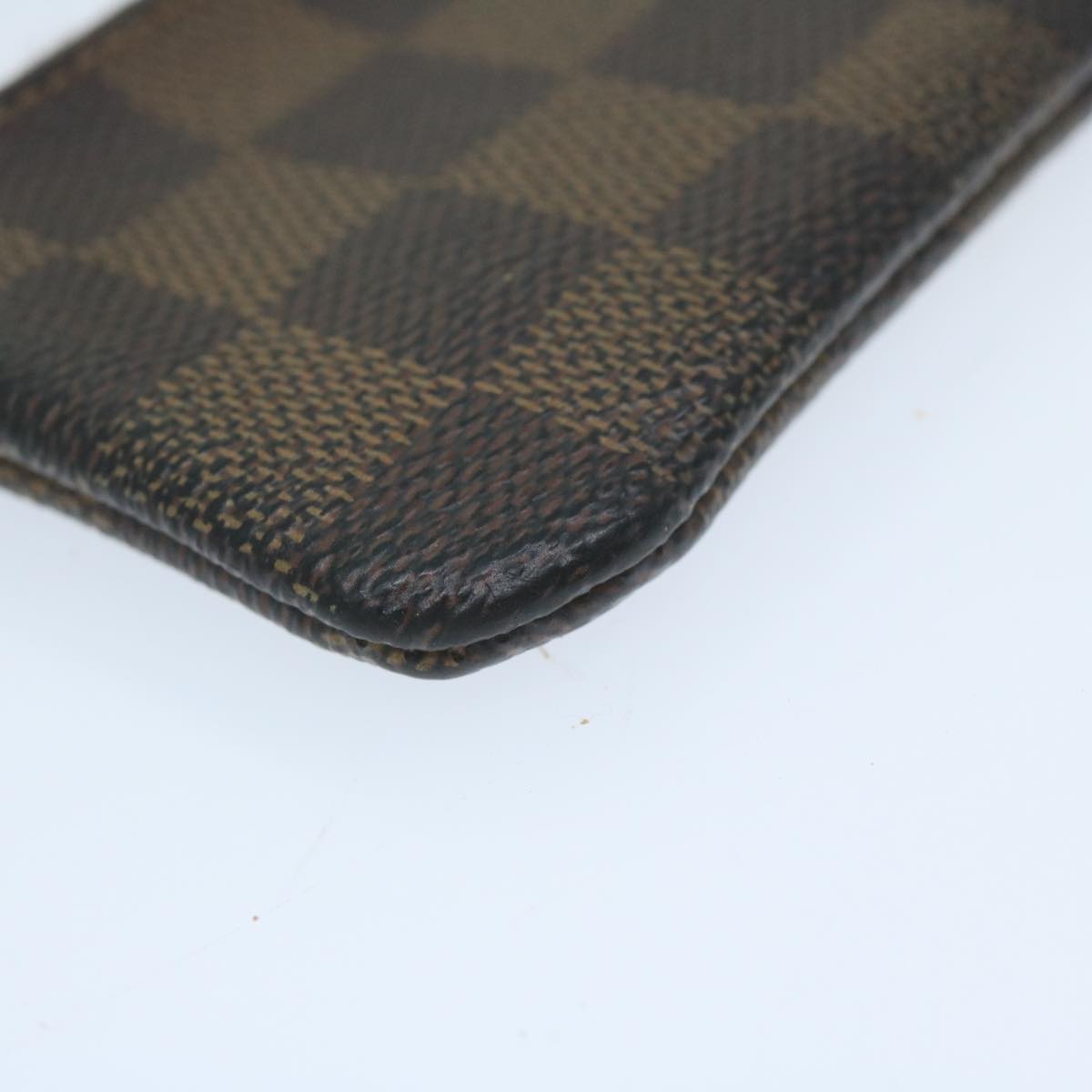 LOUIS VUITTON Damier Ebene Pochette Cles Coin Purse N62658 LV Auth 64688