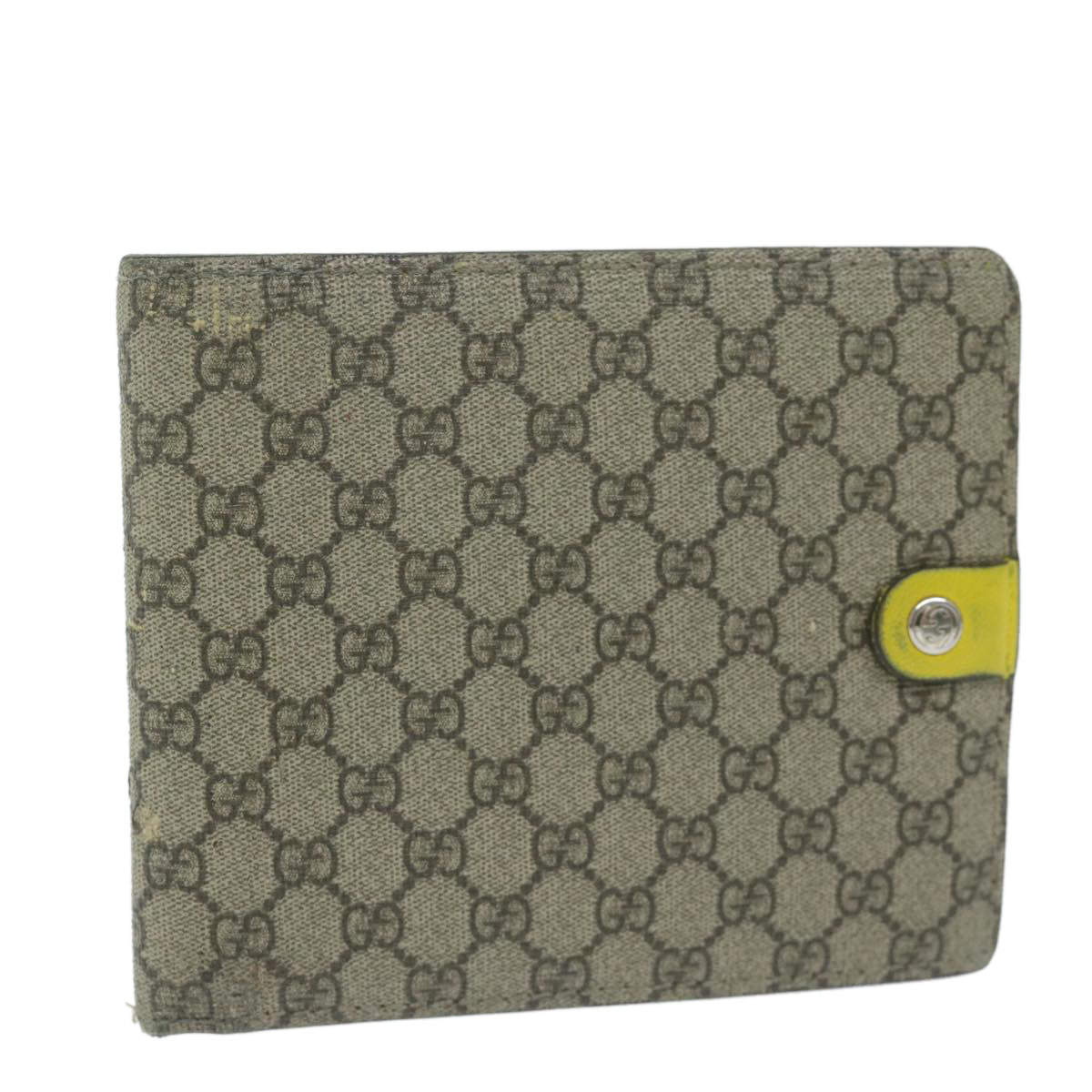 GUCCI GG Supreme Card Case Beige 365477 Auth 64694