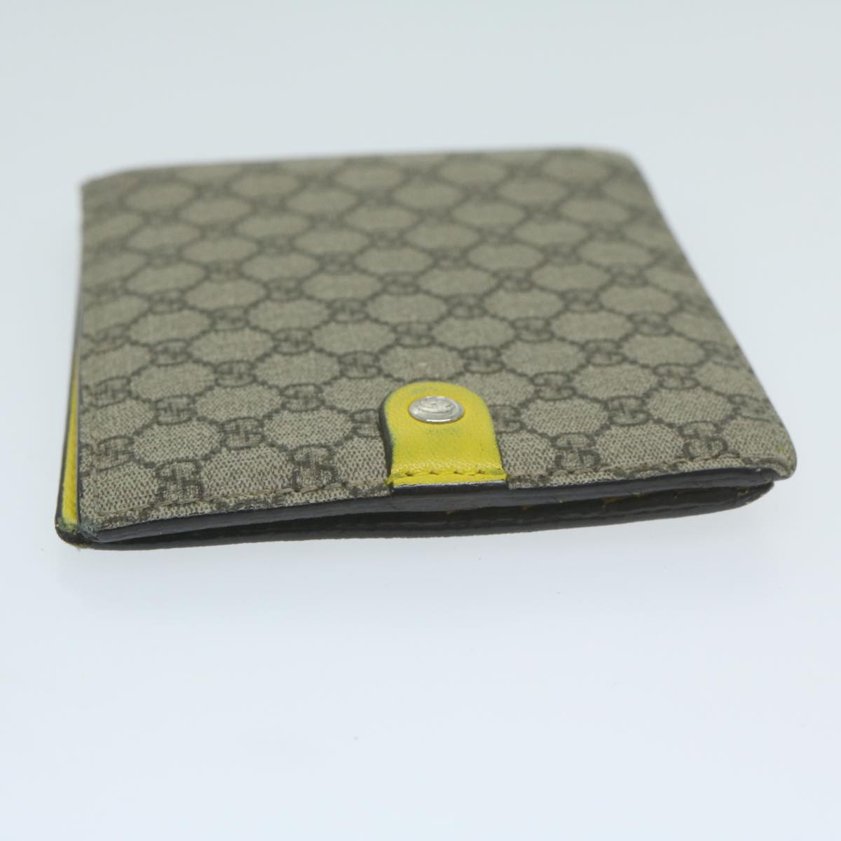 GUCCI GG Supreme Card Case Beige 365477 Auth 64694