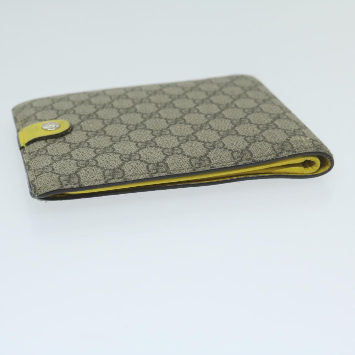 GUCCI GG Supreme Card Case Beige 365477 Auth 64694