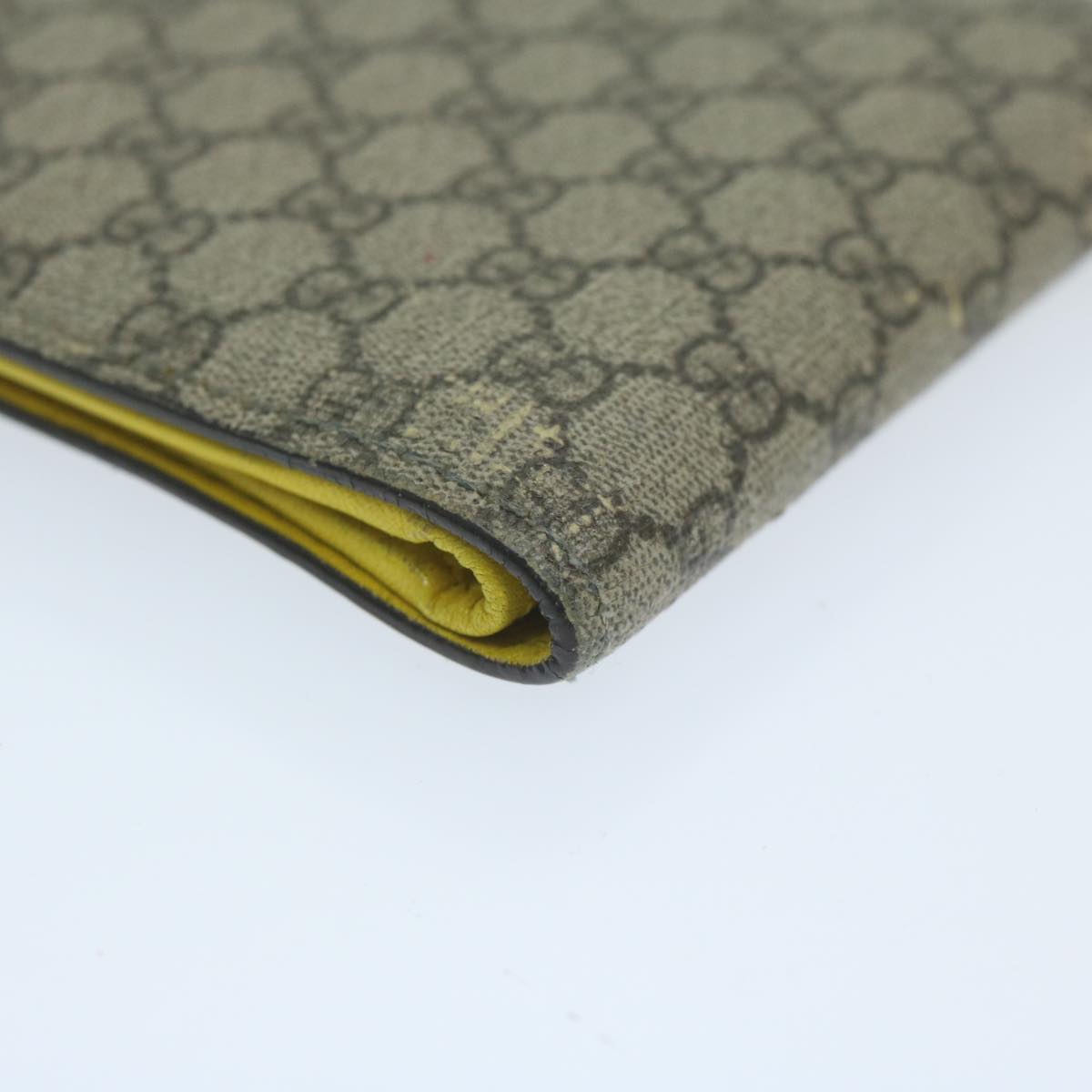 GUCCI GG Supreme Card Case Beige 365477 Auth 64694