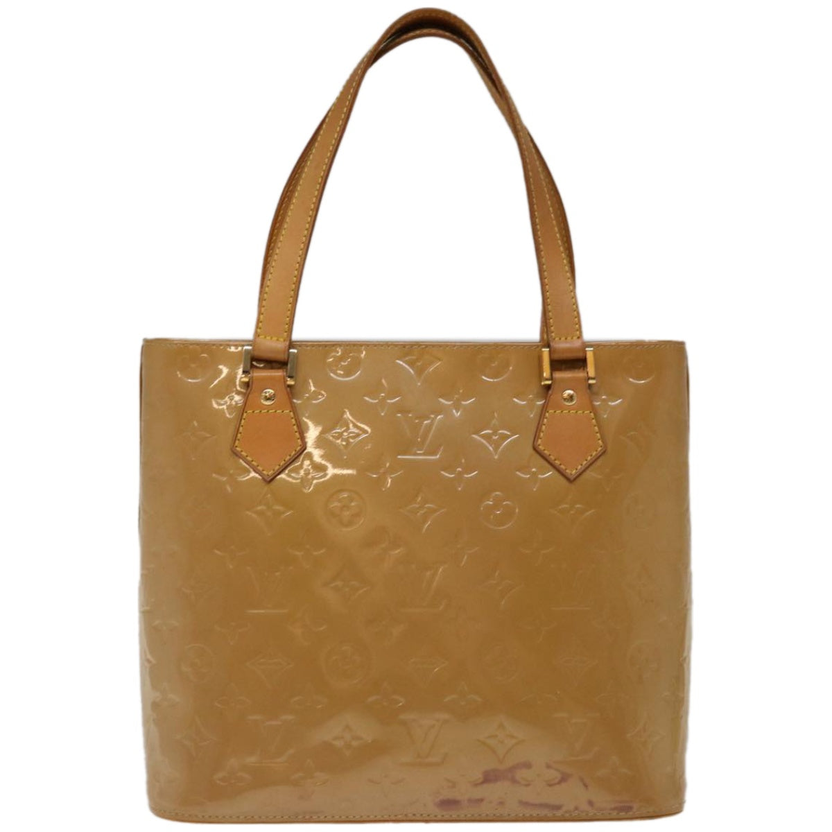 LOUIS VUITTON Monogram Vernis Houston Hand Bag Noisette M91340 LV Auth 64785