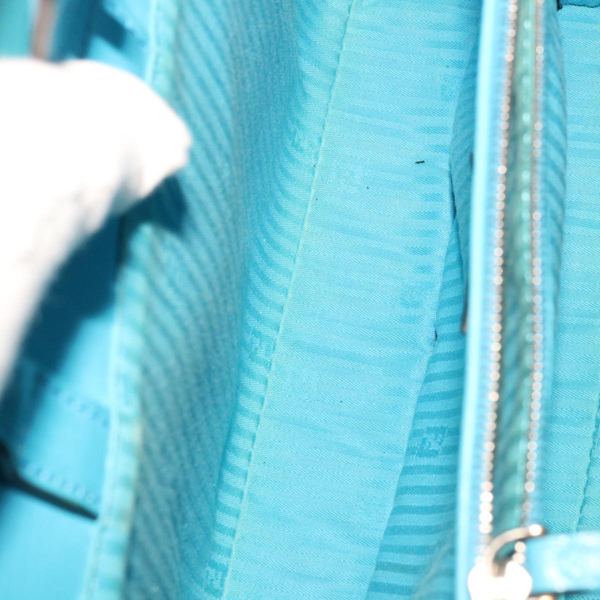 FENDI Petite To Jules Hand Bag Leather 2way Light Blue Auth 64810