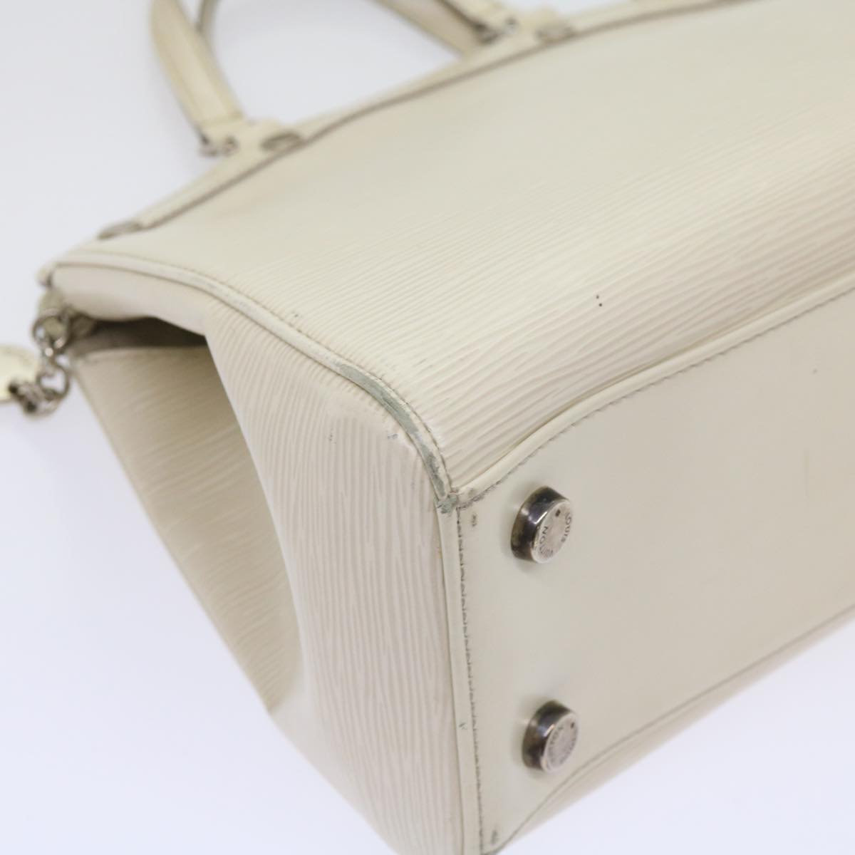 LOUIS VUITTON Epi Blair MM Hand Bag 2way White Yvoire M40330 LV Auth 64826