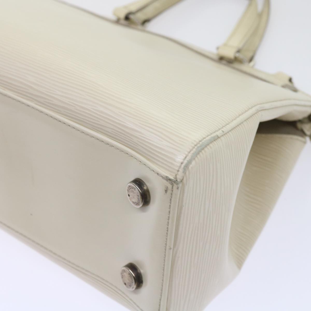 LOUIS VUITTON Epi Blair MM Hand Bag 2way White Yvoire M40330 LV Auth 64826