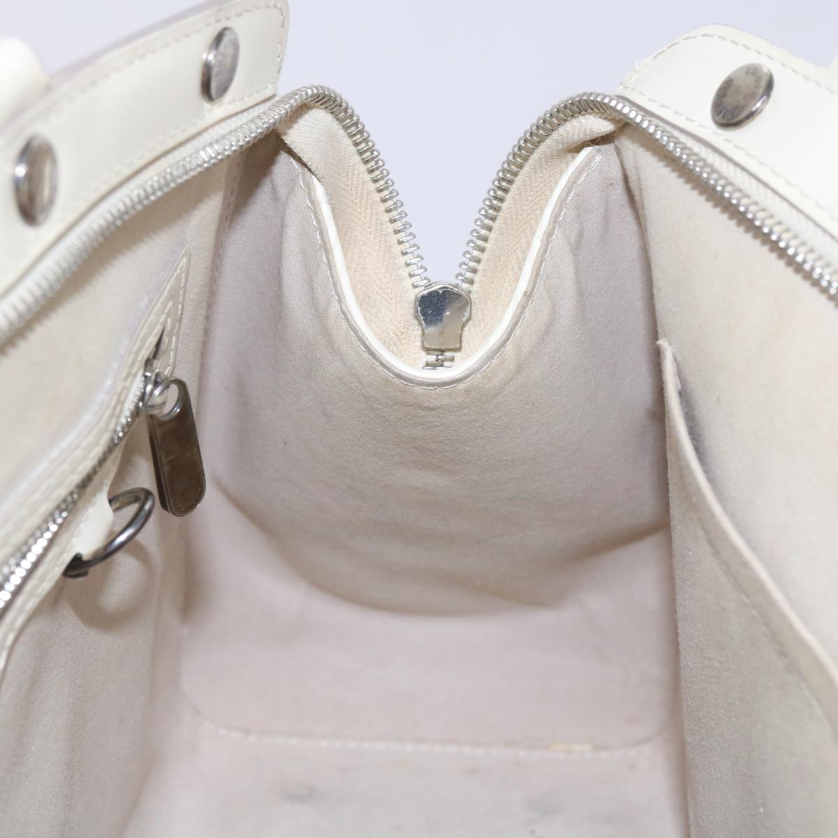 LOUIS VUITTON Epi Blair MM Hand Bag 2way White Yvoire M40330 LV Auth 64826