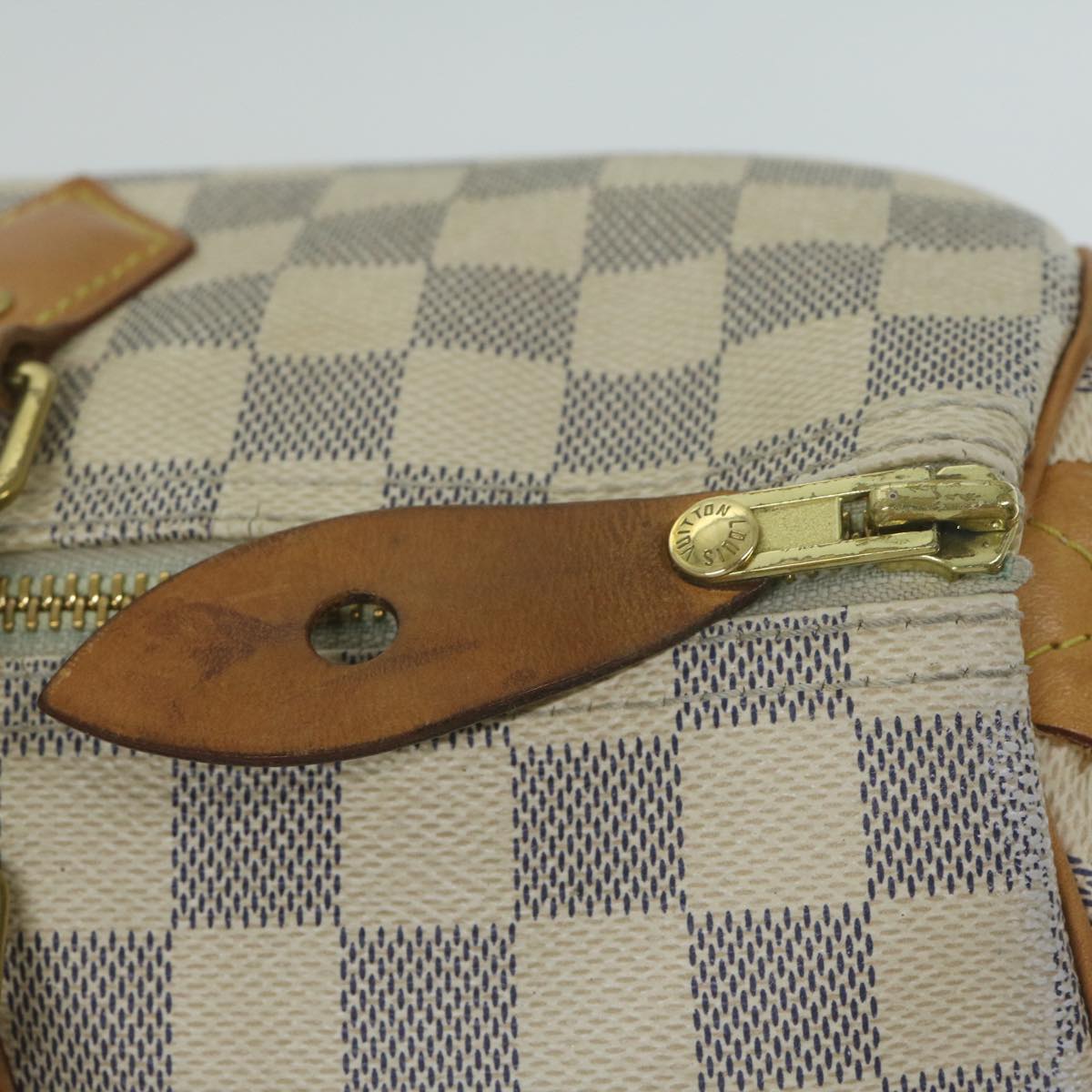 LOUIS VUITTON Damier Azur Speedy 35 Hand Bag N41535 LV Auth 64849