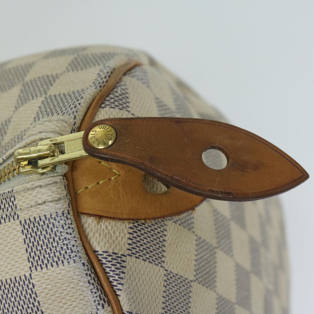 LOUIS VUITTON Damier Azur Speedy 35 Hand Bag N41535 LV Auth 64849