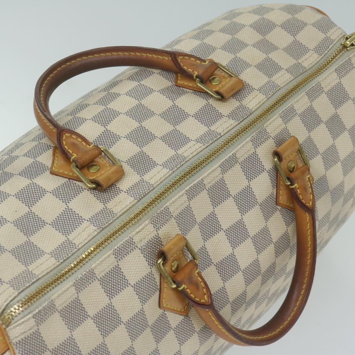 LOUIS VUITTON Damier Azur Speedy 35 Hand Bag N41535 LV Auth 64849