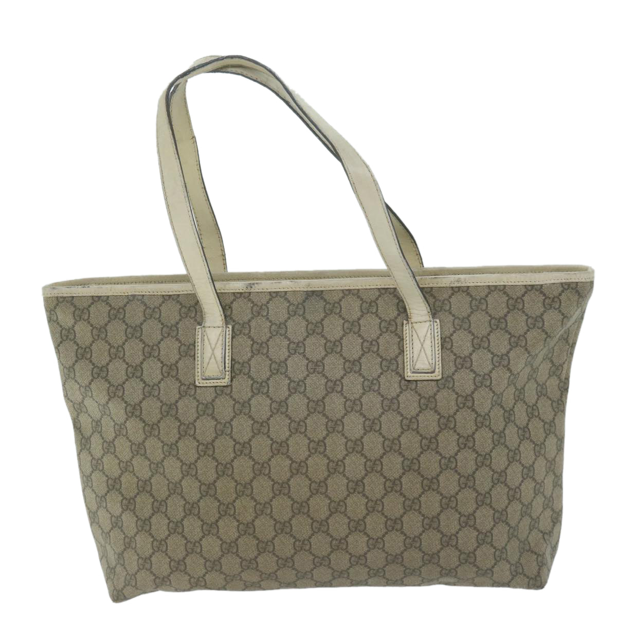 GUCCI GG Canvas Tote Bag Coated Canvas Beige Auth 64875