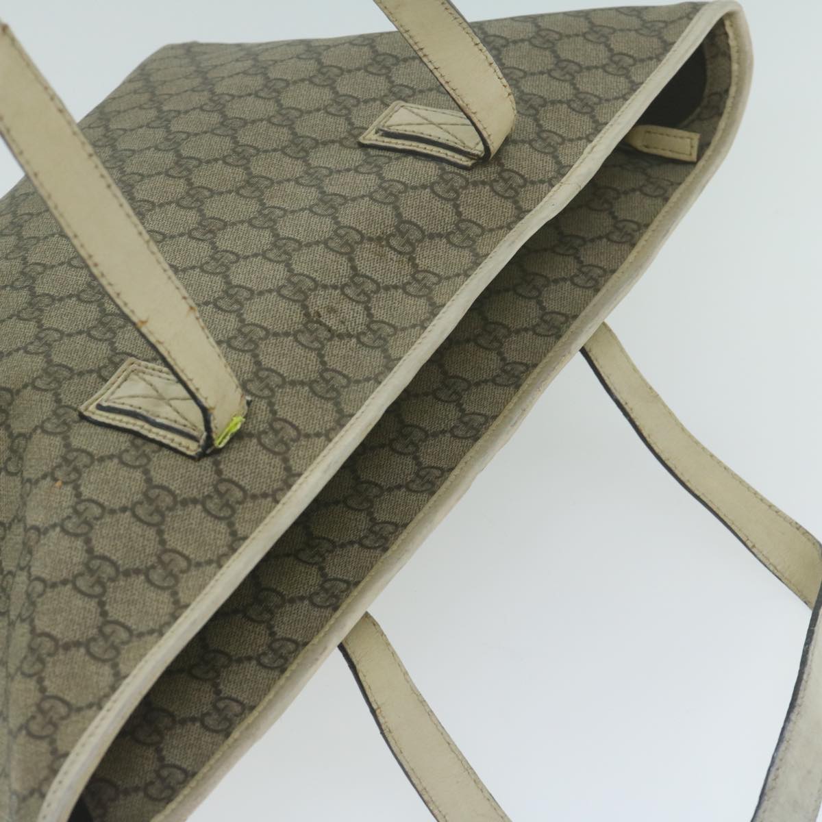 GUCCI GG Canvas Tote Bag Coated Canvas Beige Auth 64875