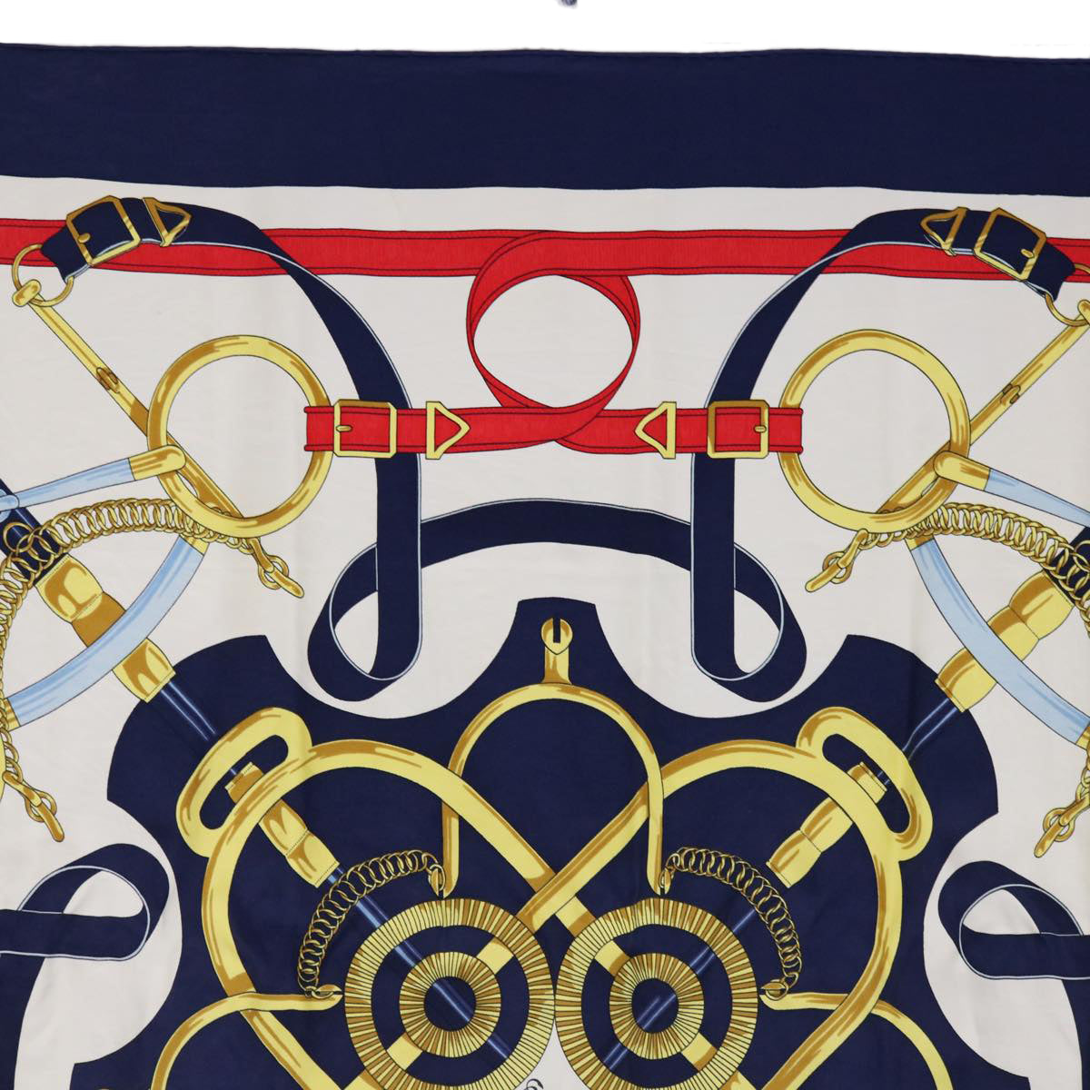 HERMES Carre 90 Fellier Scarf Silk Navy Auth 64883