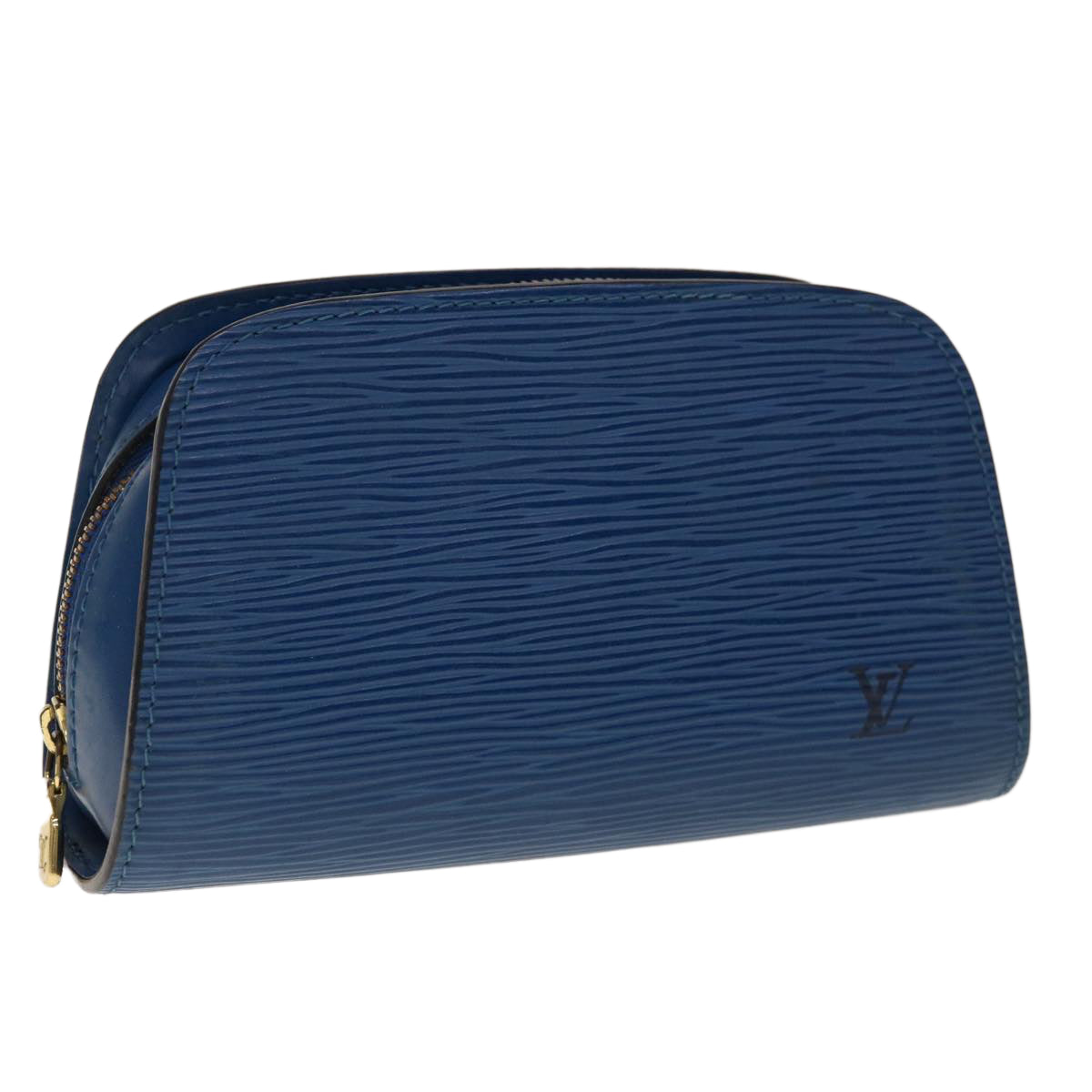 LOUIS VUITTON Epi Dauphine PM Pouch Blue M48445 LV Auth 64909